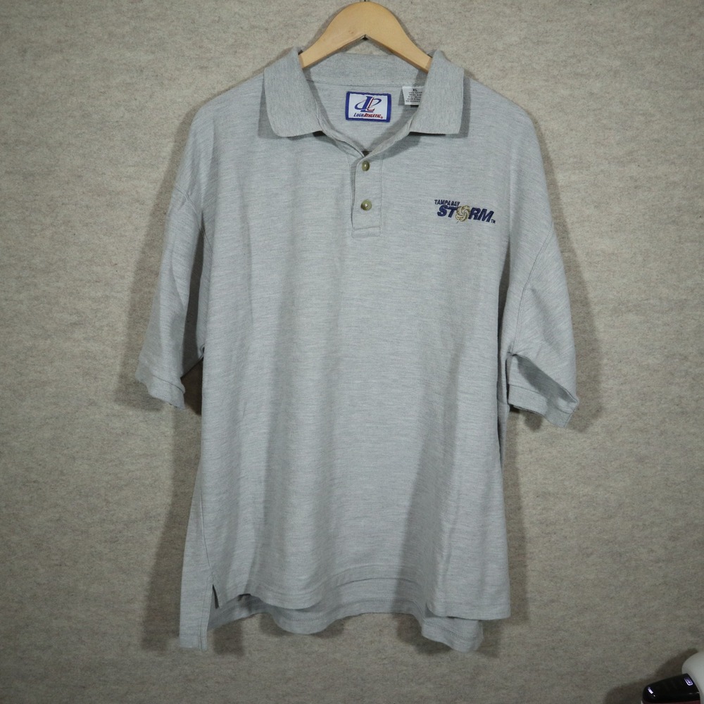 Logo Athletic Polo XL Tampa Bay Storm 90s Vintage AFL Football Grey Shirt